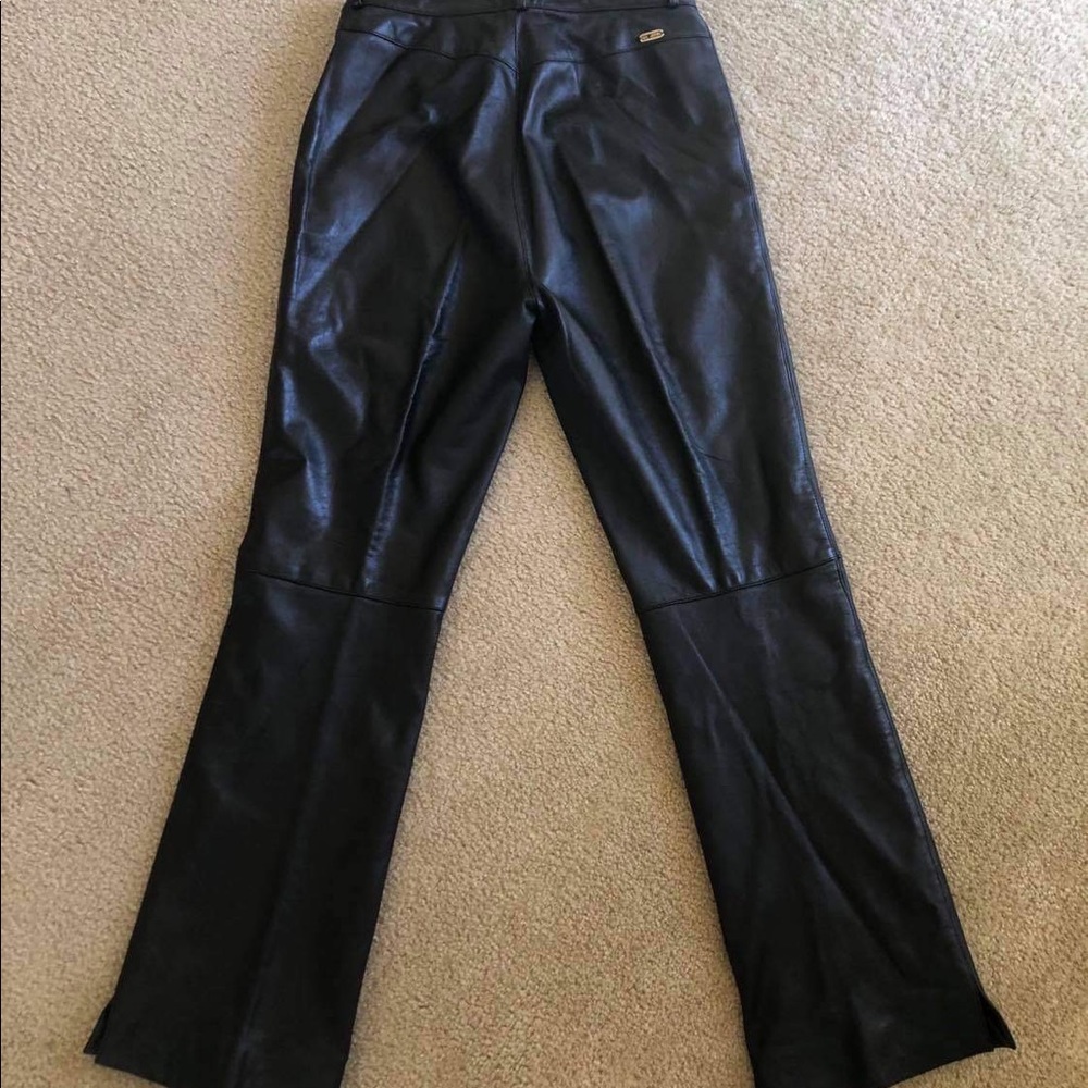 St. John Sport Black Leather Pant Size 6